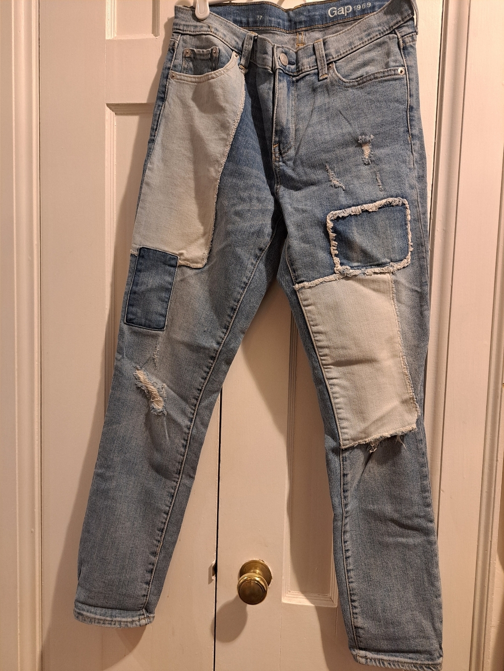 GAP Light Blue Patchwork Ankle-lengthJeans